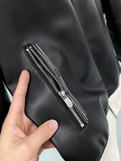 エルメス「Hermès」フード付きレザージャケット