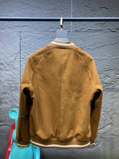 エルメス「Hermès」スエード ラムレザー ベースボール ジャケット