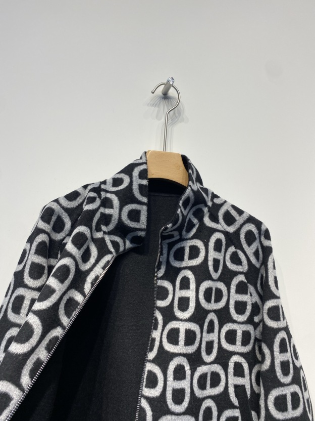 エルメス「Hermès」ダブルフェイス ジャカード ウール コート