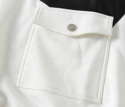 エルメス「Hermès」レザーポケット クルーネック スウェットシャツ