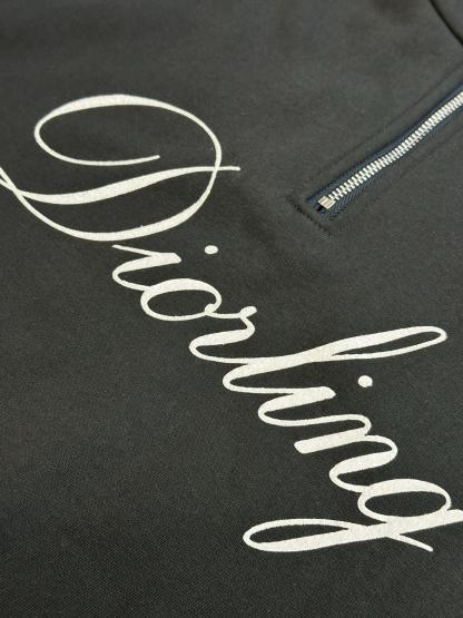 ディオール「Dior」フロッキープリント ハーフジップ スウェットシャツ