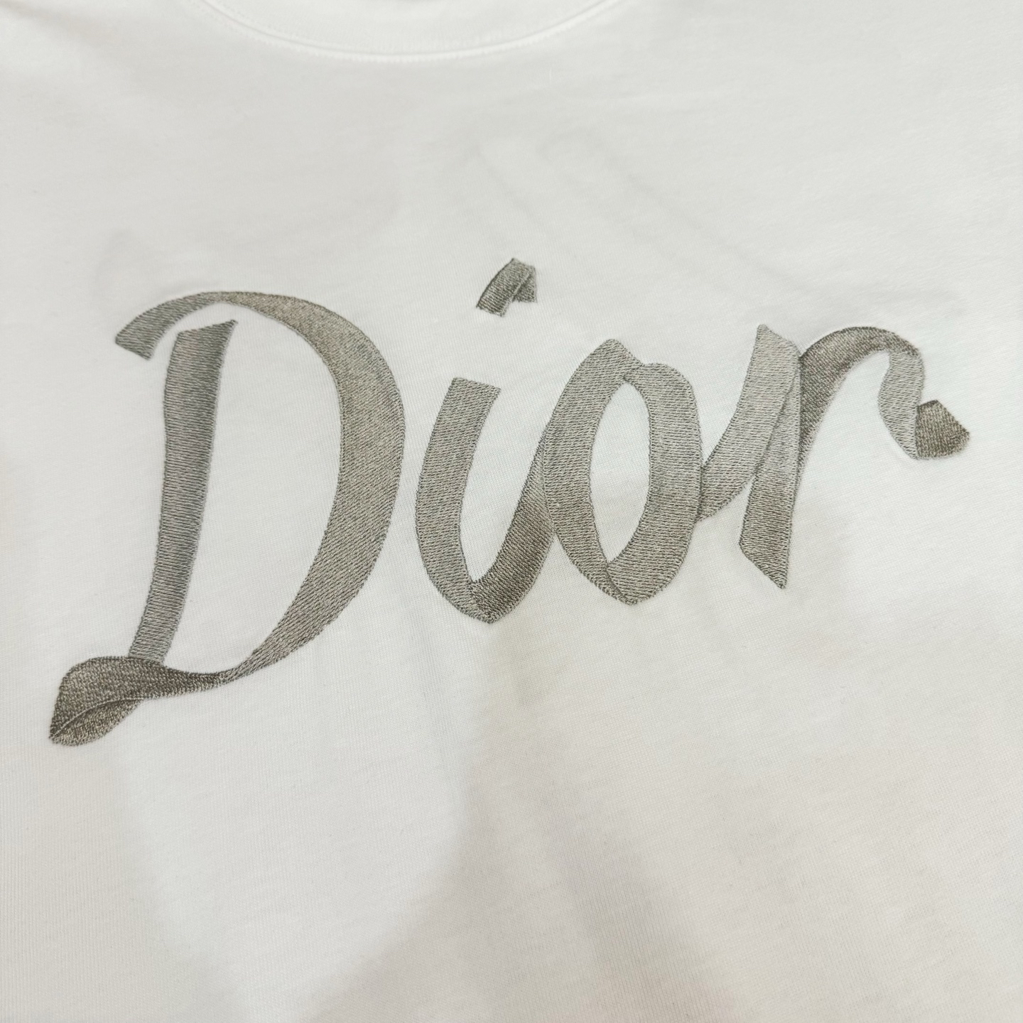 ディオール「Dior」リボン & 47 ロゴ 刺繍 ロング Tシャツ