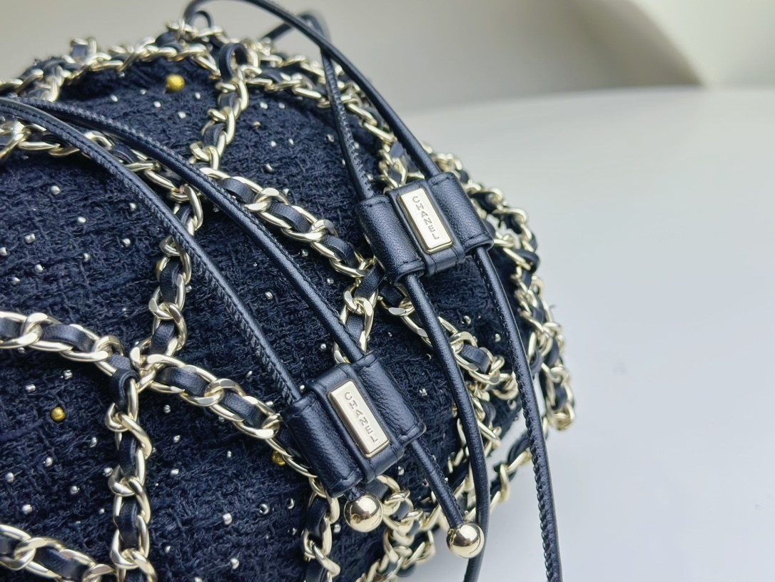 シャネル「Chanel」メティエ ダール スターライト サークル ネットバッグ