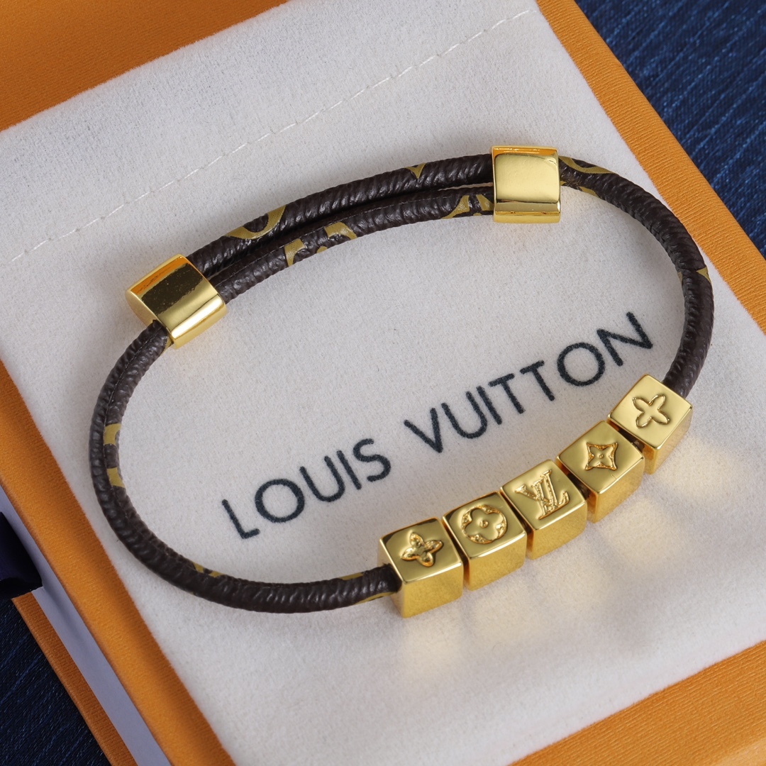 ルイ・ヴィトン「Louis Vuitton」Monogram レザー ブレスレット