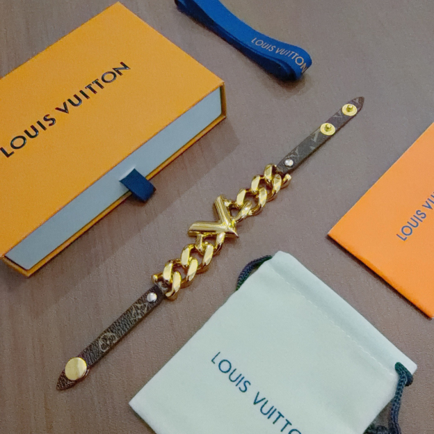 ルイ・ヴィトン「Louis Vuitton」モノグラムキャンバス メタル ブラスレット
