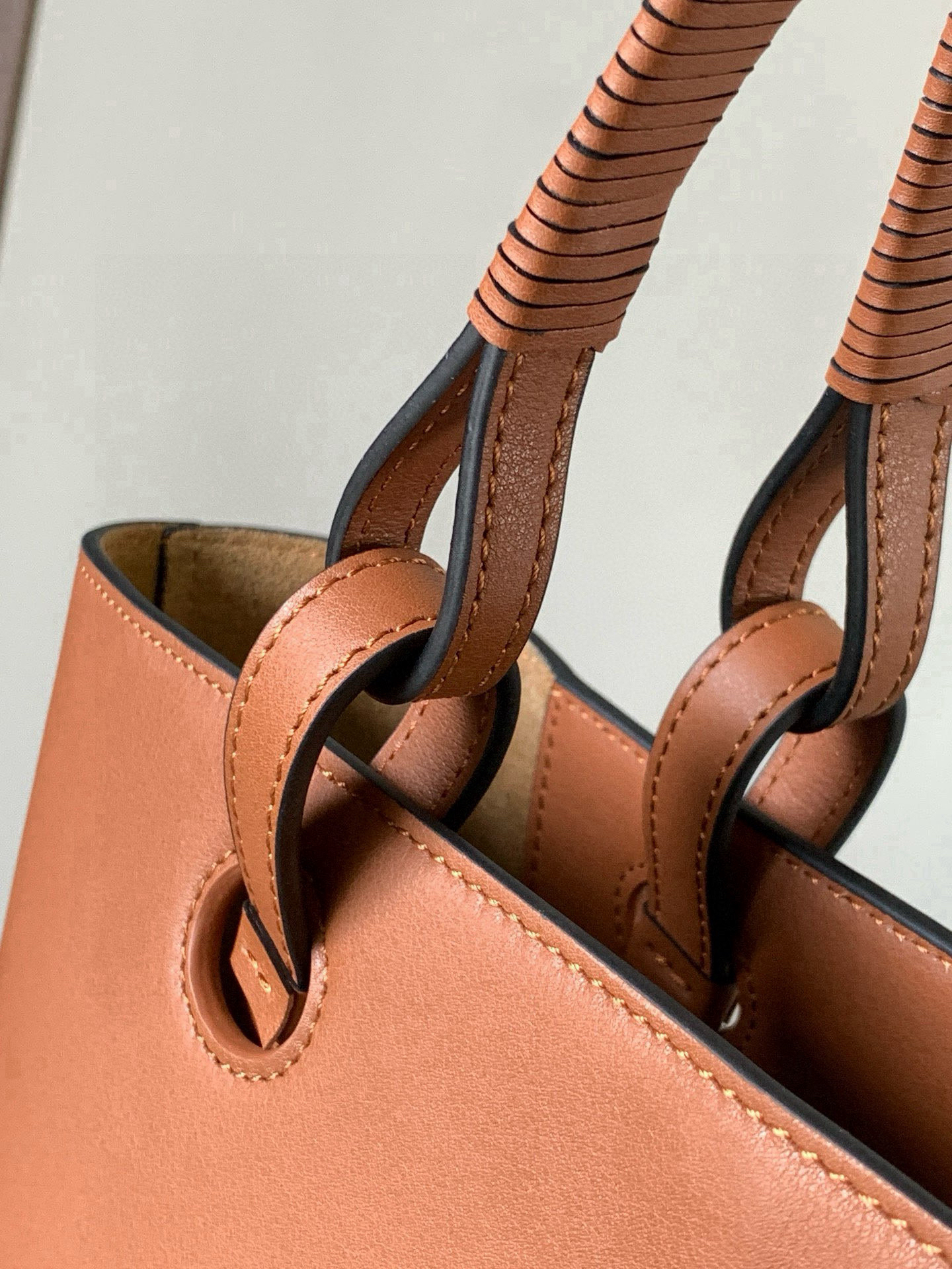 ロエベ「Loewe」Anagram Tote レザー＆リネン トートバッグ