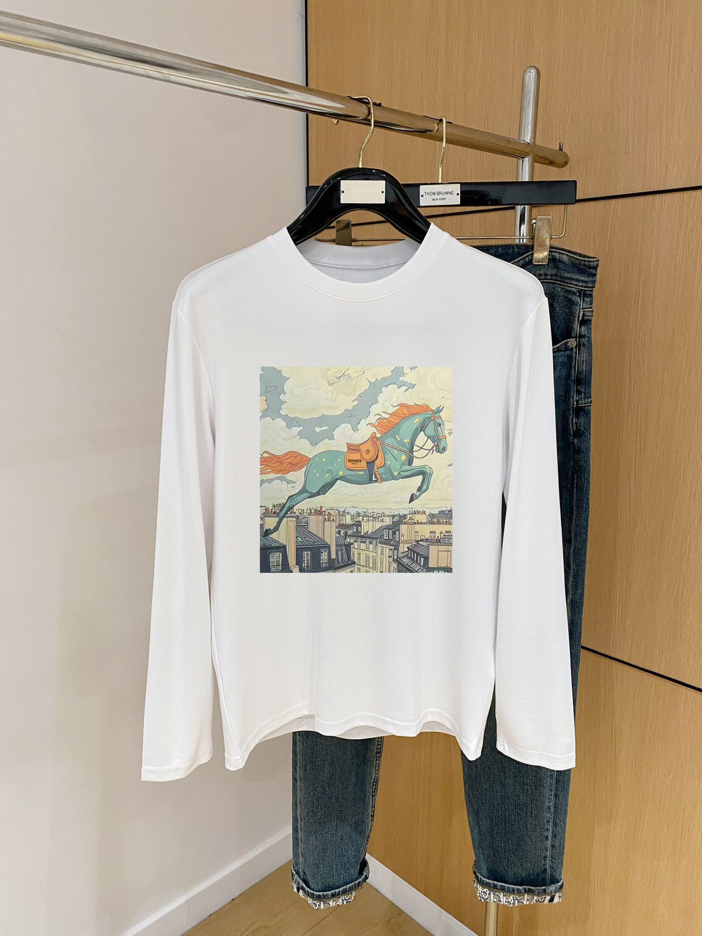 エルメス「Hermès」プリントTシャツ メンズ