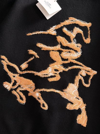 エルメス「Hermès」ペガサス オーナメント ニットプルオーバー