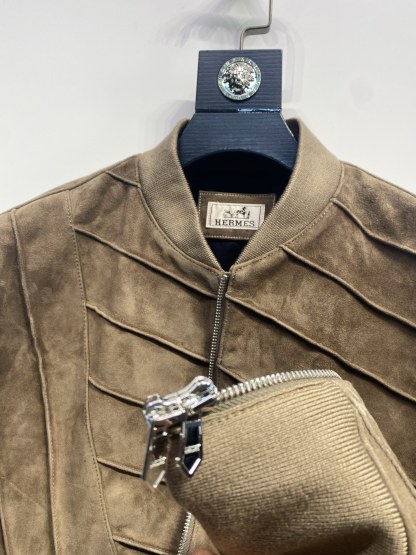 エルメス「Hermès」スウェード ライダースジャケット