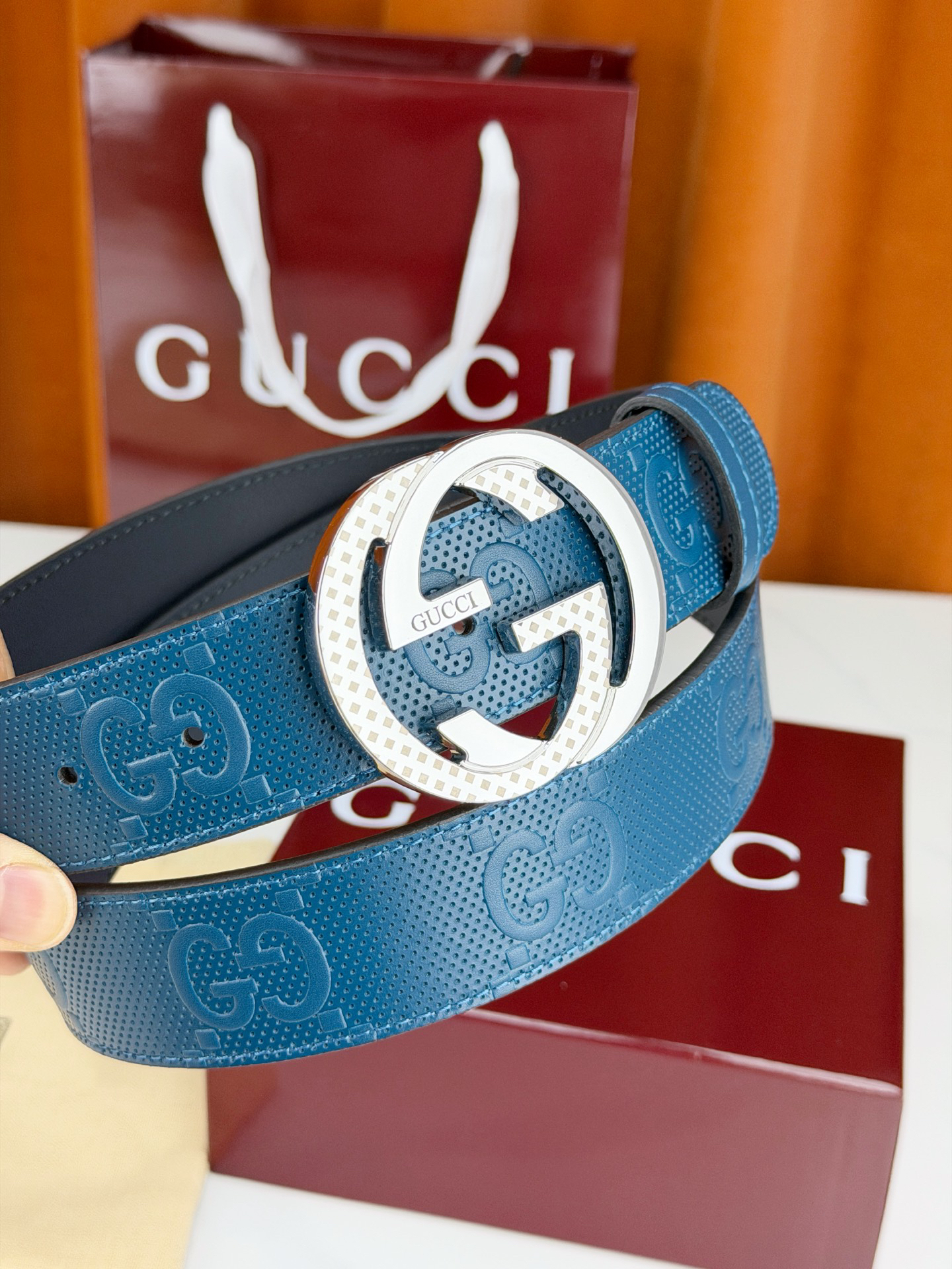 グッチ「Gucci」プレミアム トゴレザーベルト / ハイエンドウエストベルト38mm
