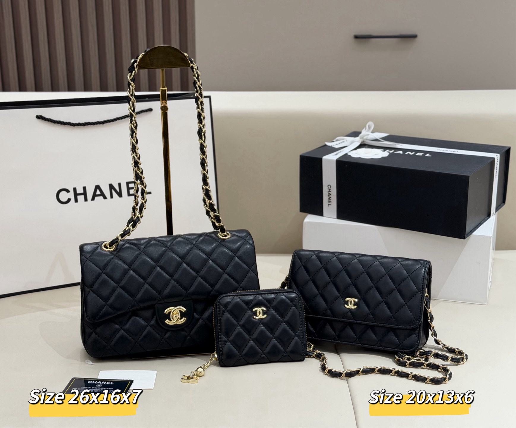 シャネル「Chanel」コンビネーションバッグ3点セット / トートバッグ＆ポーチセット