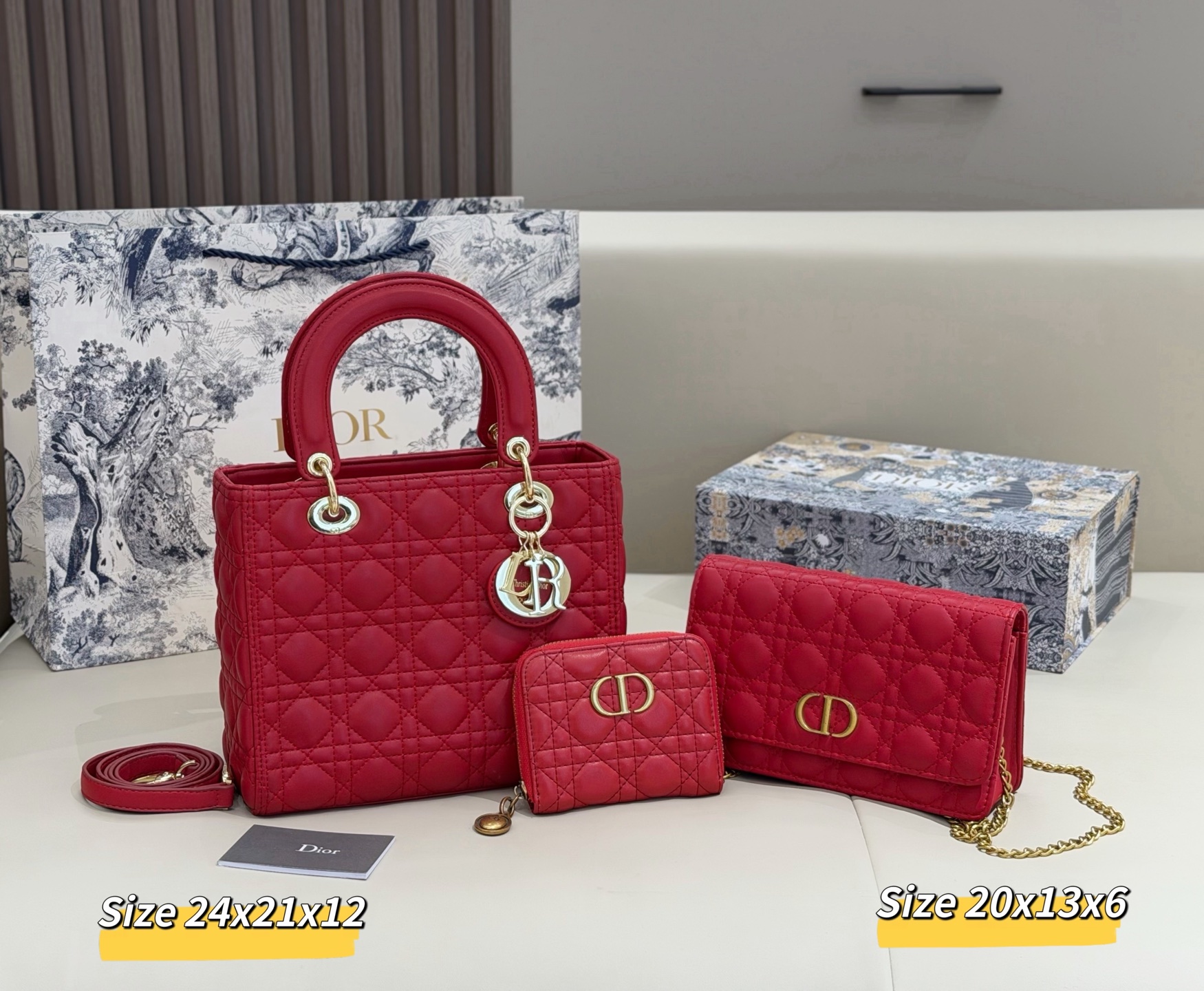 ディオール「Dior」コンビネーションバッグ3点セット / トートバッグ＆ポーチセット