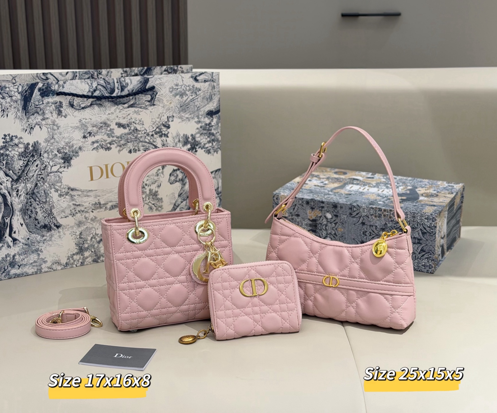 ディオール「Dior」コンビネーションバッグ3点セット / トートバッグ＆ポーチセット