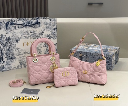 ディオール「Dior」コンビネーションバッグ3点セット / トートバッグ＆ポーチセット