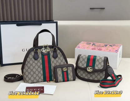 グッチ「Gucci」コンビネーションバッグ3点セット / トートバッグ＆ポーチセット