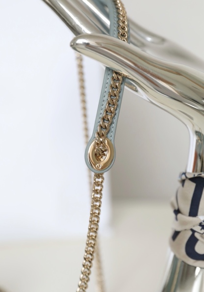 ディオール「Dior」GR P850 Lady ミストブルー 籐編み漆加工 オリジナルレザー ミニハンドバッグ