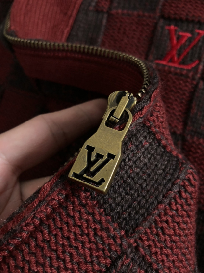 ルイ・ヴィトン「Louis Vuitton」ルイ・ヴィトン ダミエ・ウール ジップカーディガン / ニットカーディガン