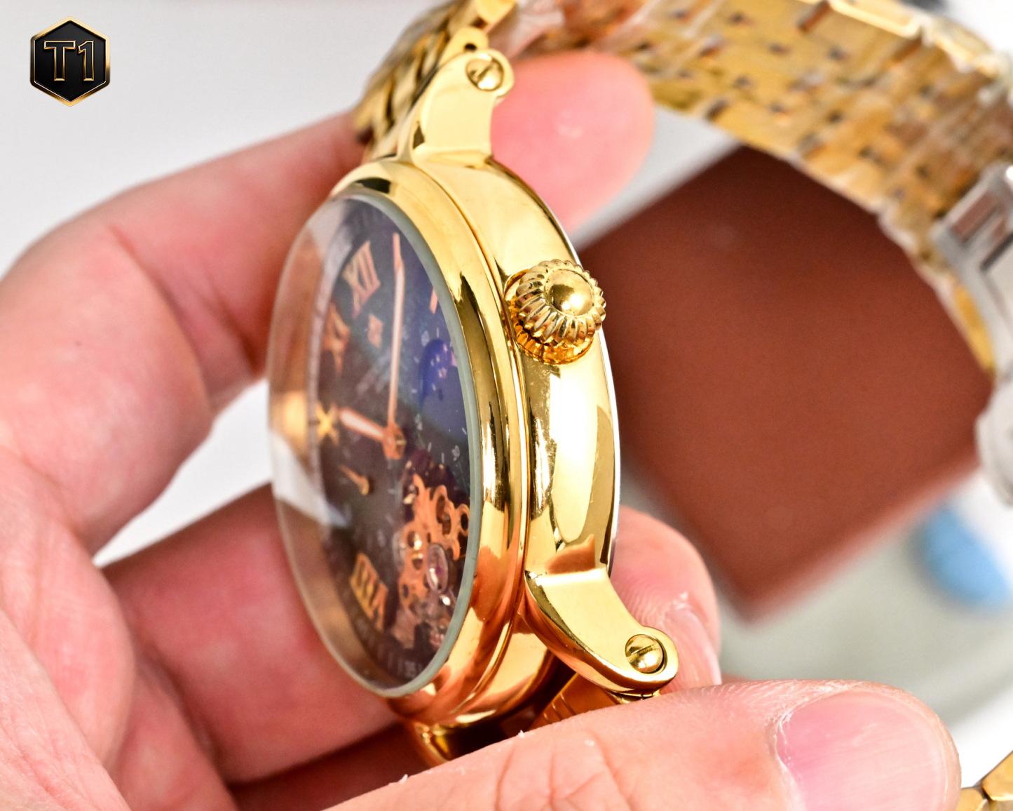 Patek Philippe パテック・フィリップ デザイン 大型テンプ メンズ オートマティックウォッチ / 機械式腕時計