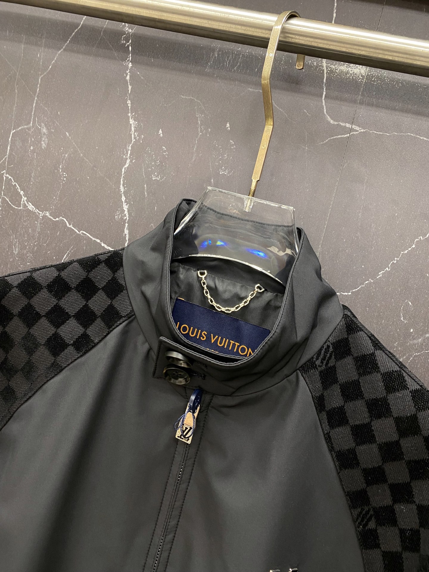 ルイ・ヴィトン「Louis Vuitton」ルイ・ヴィトン ダミエ ベルベット スタンドカラー ジャケット / アウター