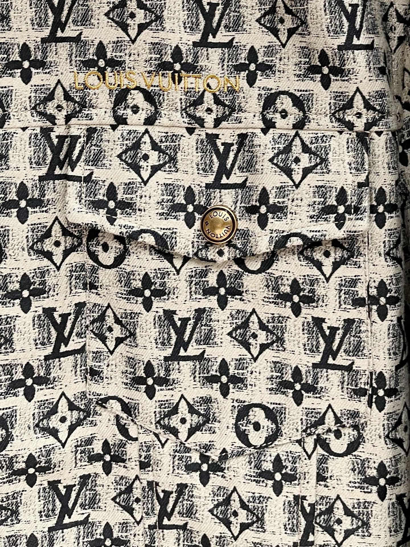 ルイ・ヴィトン「Louis Vuitton」モノグラム柄 ジャカード フリップカラー ジャケット / ワークジャケット