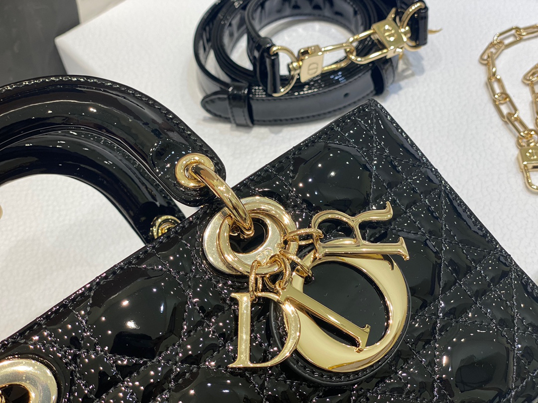 ディオール「Dior」レディ ディオール ラメ レザー ショルダーバッグ