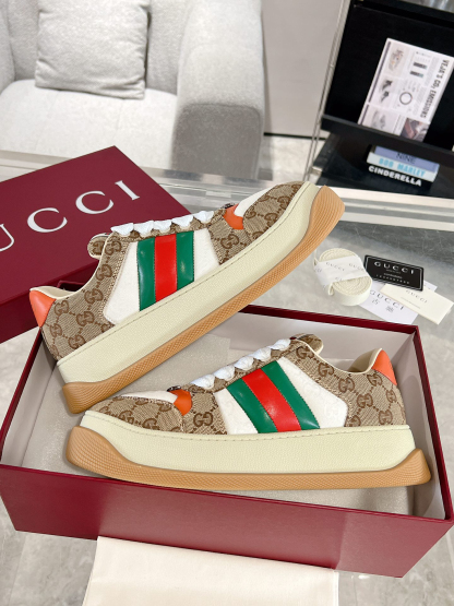 グッチ「Gucci」Screenerシリーズ 織り帯厚底スニーカー