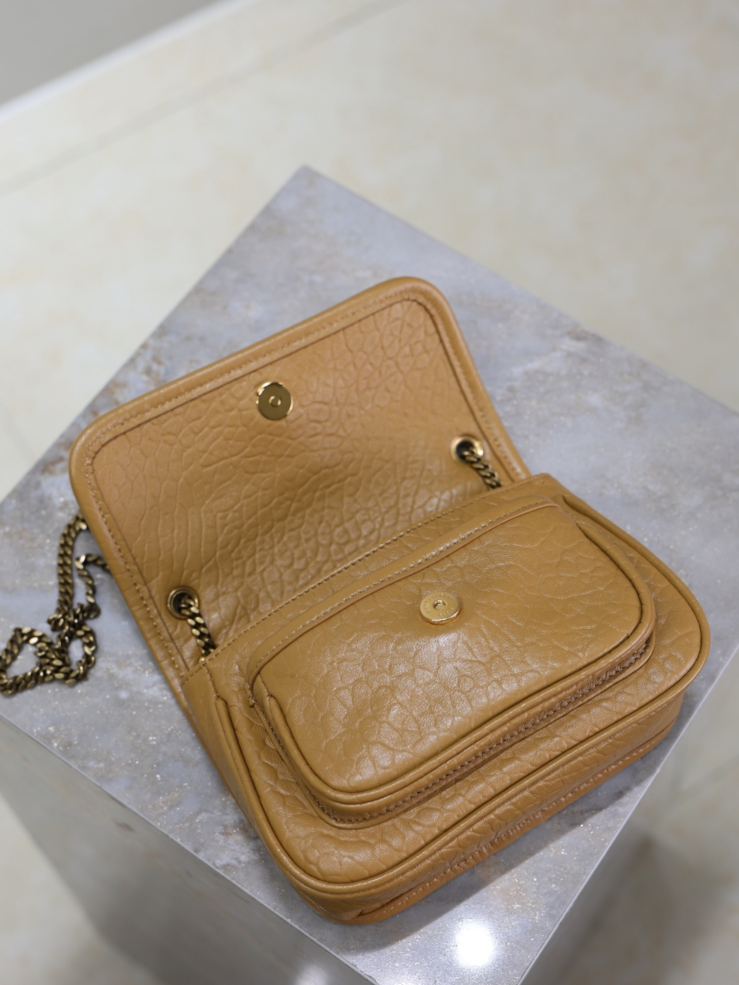 2026サンローラン「Saint Laurent NIKI ミニ グレインドラムスキン チェーンショルダーバッグ