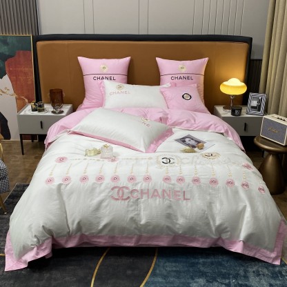 シャネル「Chanel」プレミアムコットン ゴールド＆シルバー刺繍 4点セット