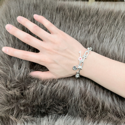 ティファニー「Tiffany & Co.」ポリッシュドシルバーリンク ブレスレット