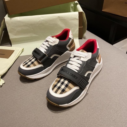 バーバリー「Burberry」バーバリー チェック プラットフォーム スニーカー / レザースニーカー