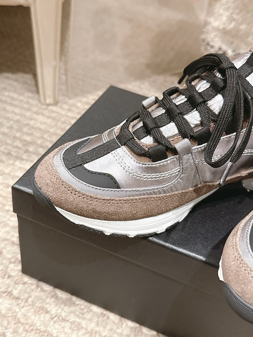 シャネル「Chanel」シャネル スタイル レザースニーカー (パンダカラー) / レジャースニーカー
