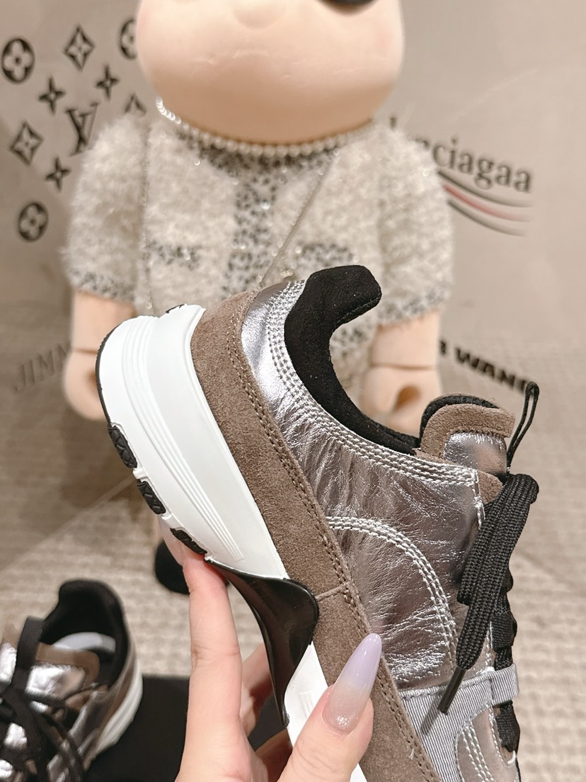 シャネル「Chanel」シャネル スタイル レザースニーカー (パンダカラー) / レジャースニーカー