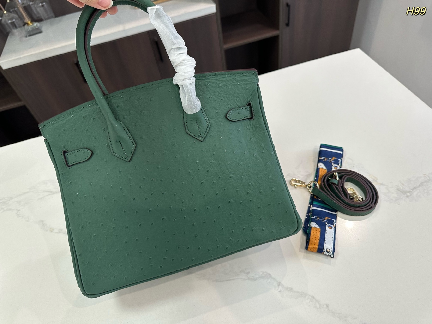 エルメス「Hermès」Birkin オーストリッチレザー ショルダーバッグ