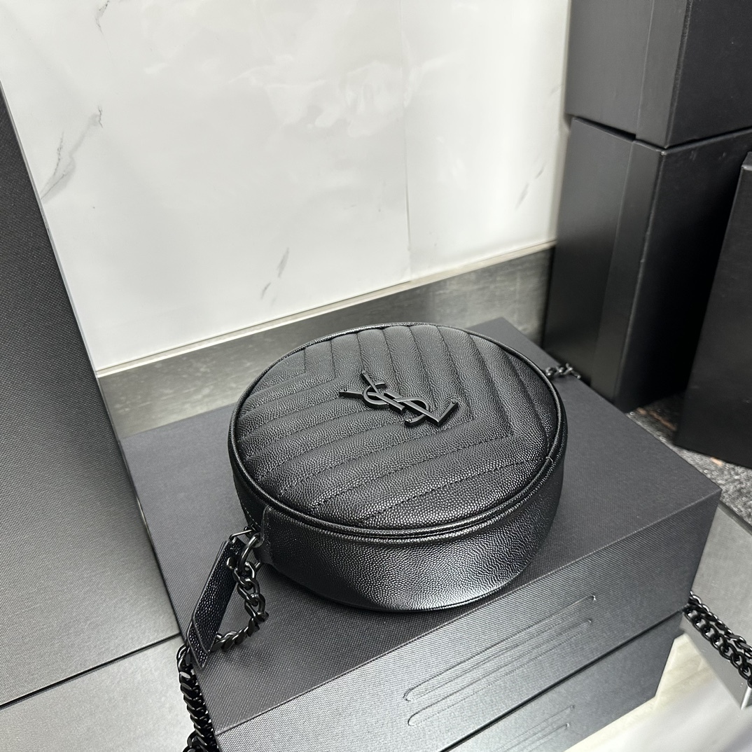 サンローラン「Saint Laurent」VINYLE レザー サークルバッグ