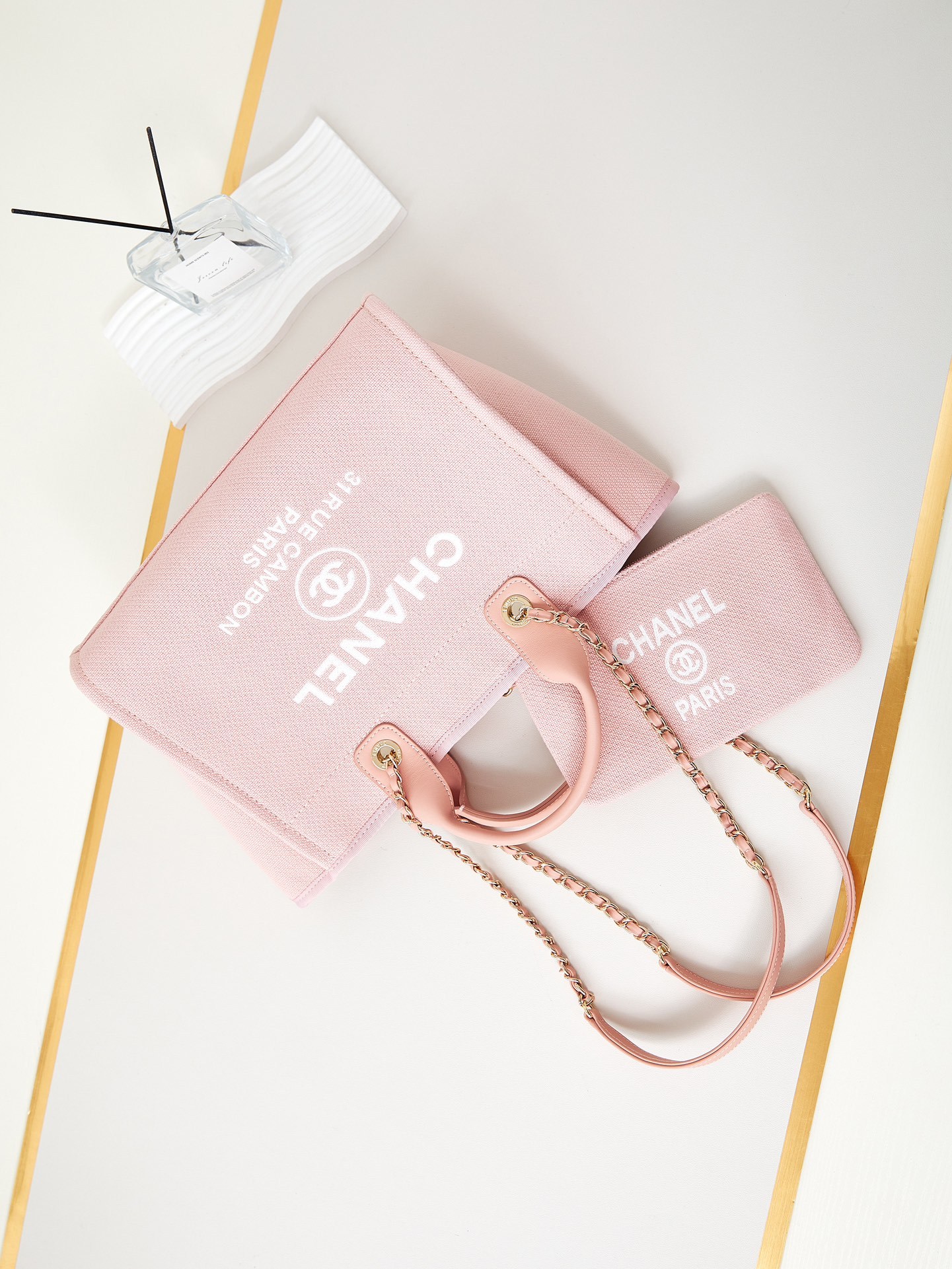 シャネル「Chanel」22SS シーズン ピンク ビーチトートバッグ
