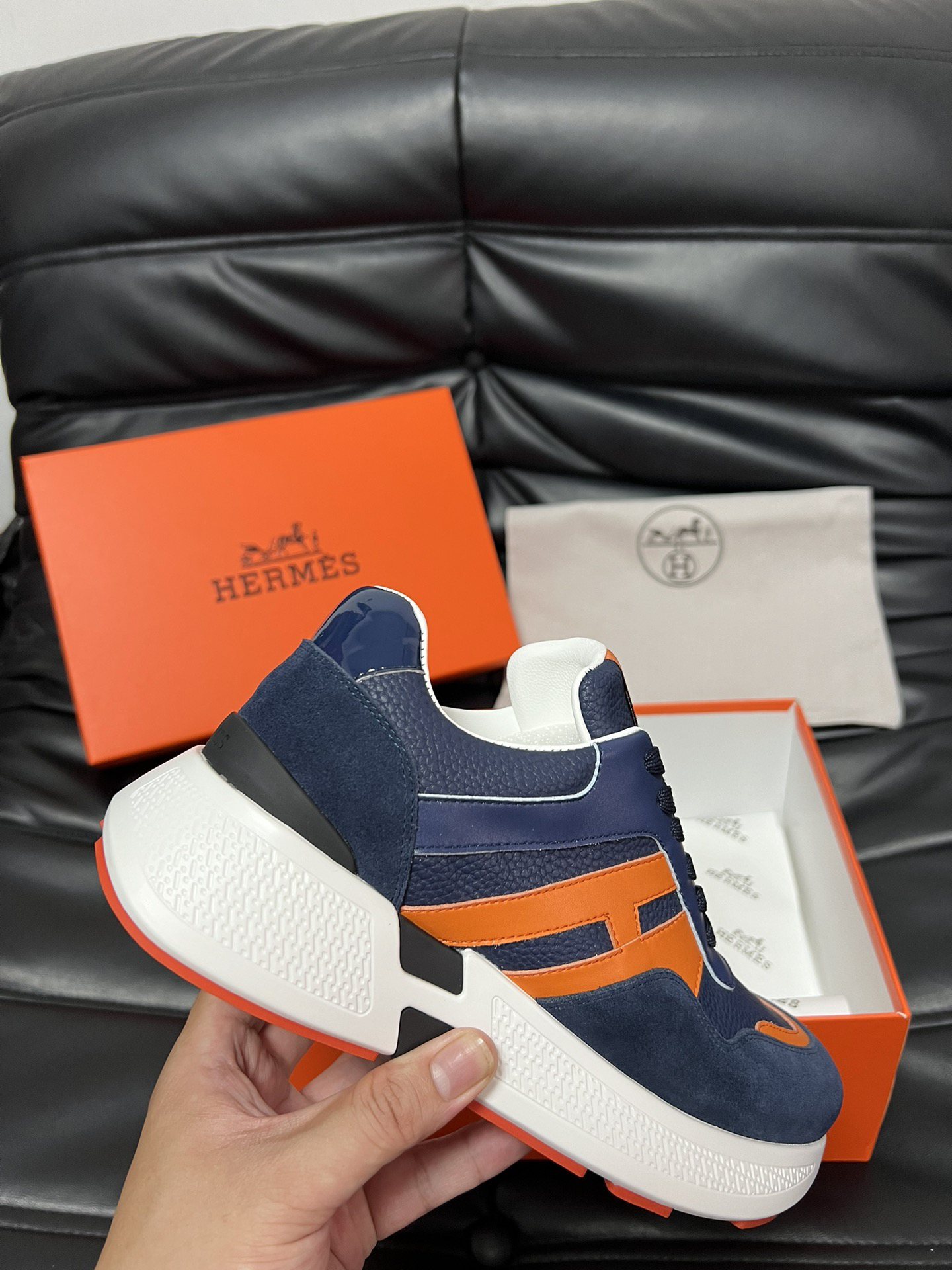 エルメス［Hermès］ デュアルレザー カジュアルシューズ