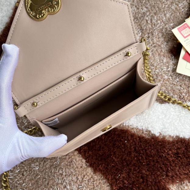 ドルチェ・アンド・ガッバーナ「D&G」パウダーピンク チェーン レザートップハンドルバッグ