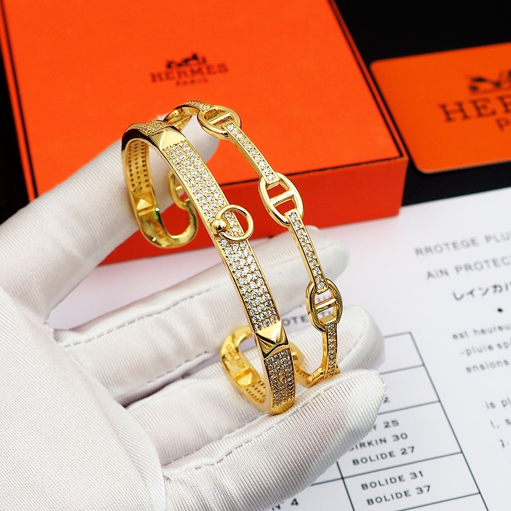 エルメス「Hermès」ピギノーズ セミフルラウンド ダイヤモンド ブレスレット