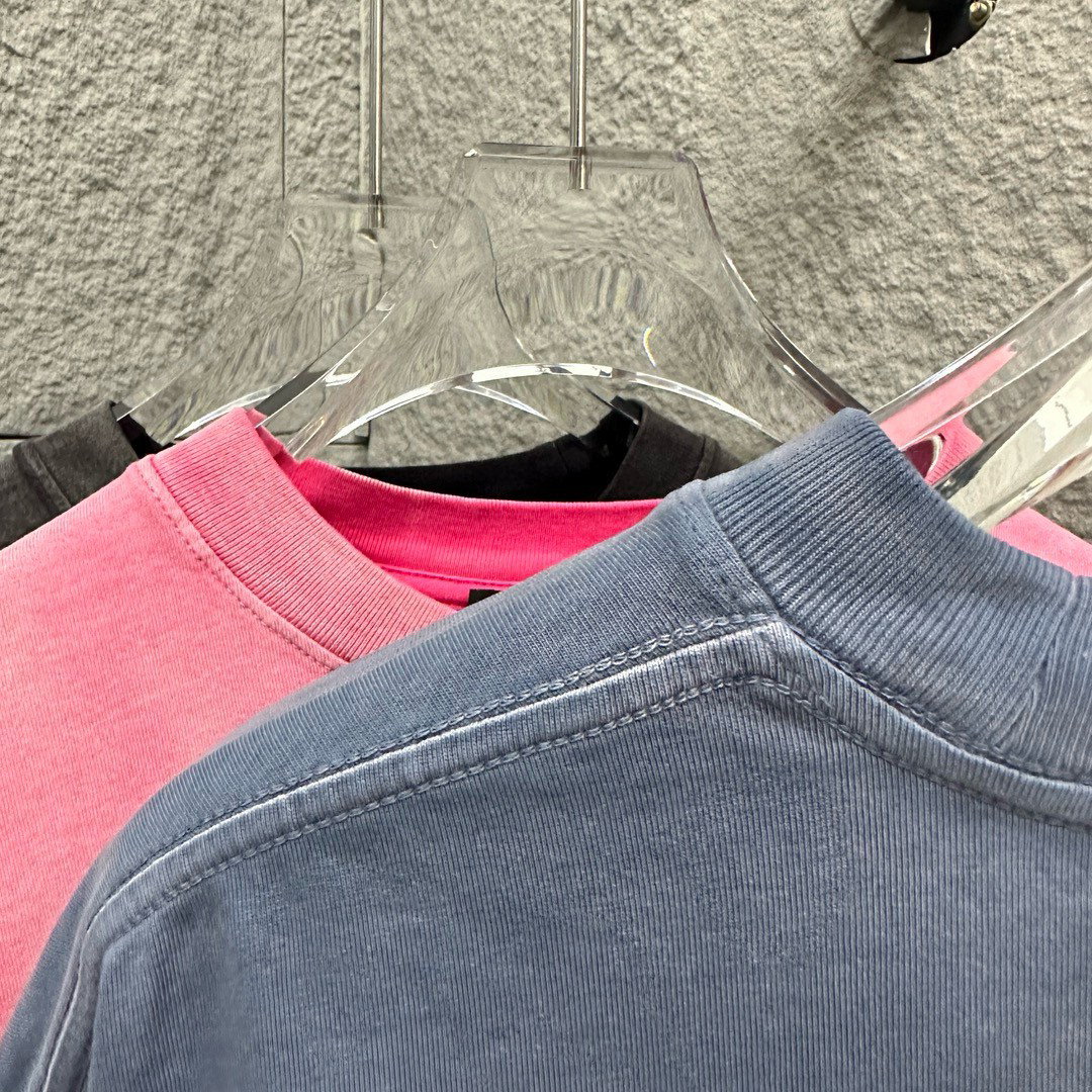 バレンシアガ「Balenciaga」2025早春新重工酸洗グラデーション旧半袖Tシャツ