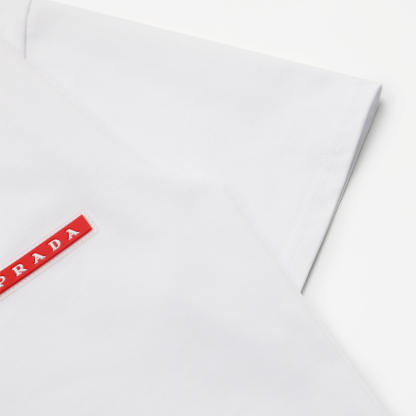 プラダ「Prada」ベーシックロゴ カジュアルクルーネックTシャツ