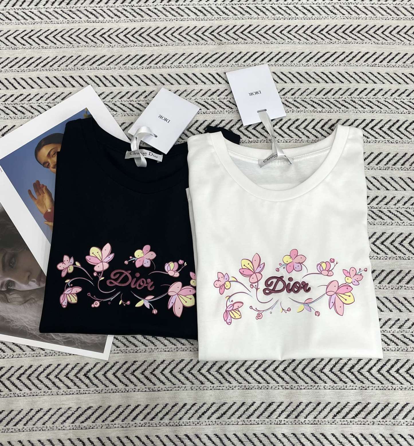 ディオール「Dior」25SS ハート＆バタフライ モノグラム プリントTシャツ
