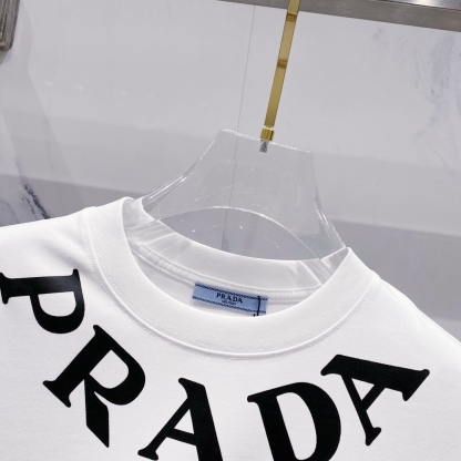 プラダ「Prada」2025SS 260g クラシックロゴ クルーネックTシャツ