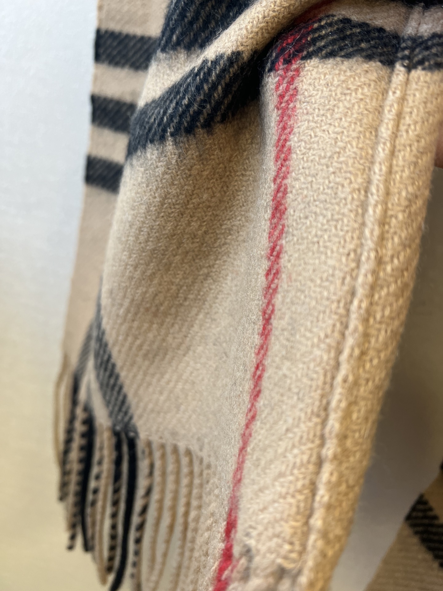 バーバリー「Burberry」フード付き チェック ウールマフラー (210×30cm)