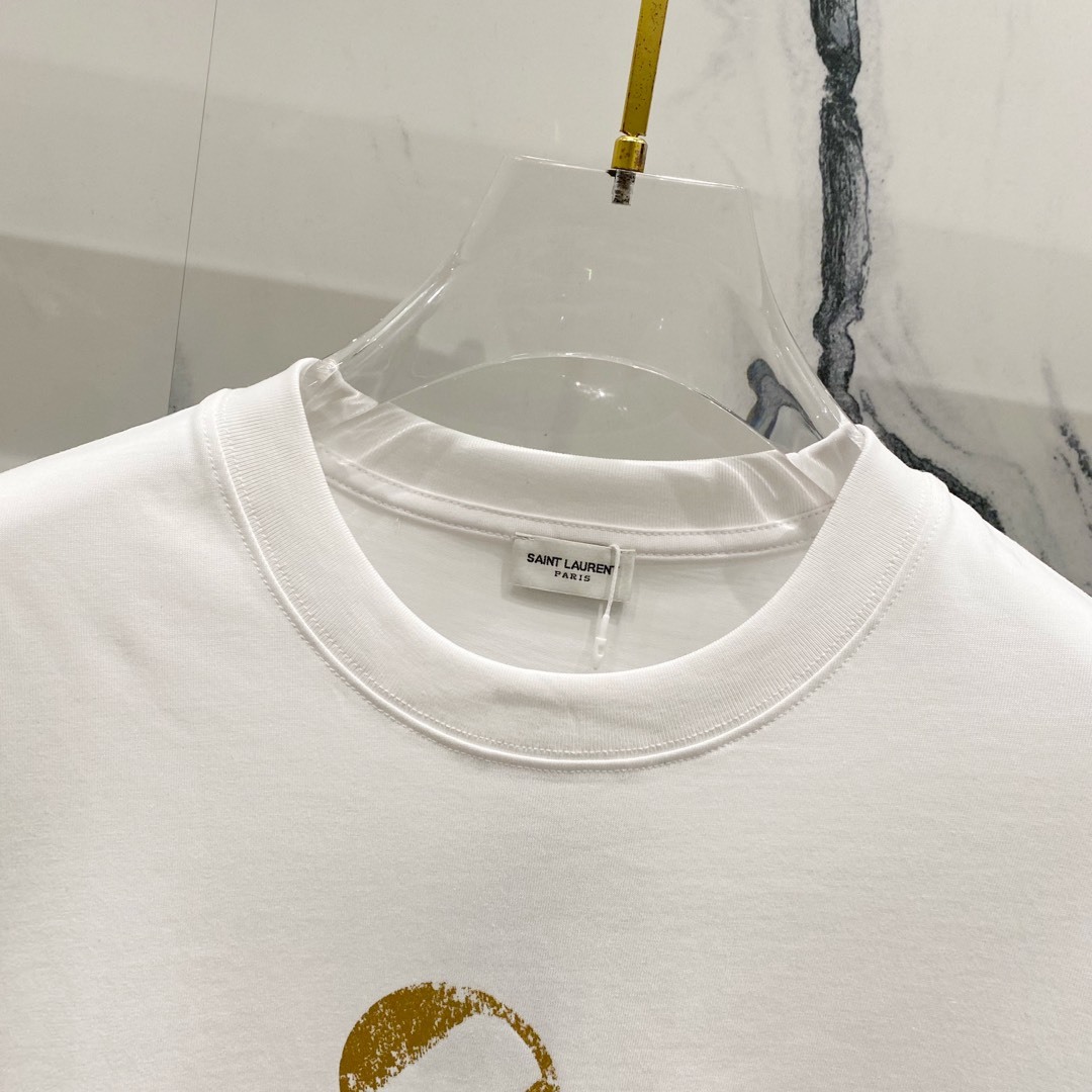 サンローラン Saint Laurent プレミアムコットン クルーネックTシャツ-ISETAN PRESTIGE CURATED