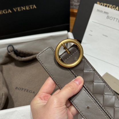 ボッテガ ヴェネタ「Bottega Veneta」イントレチャート リング バックル ベルト100CM