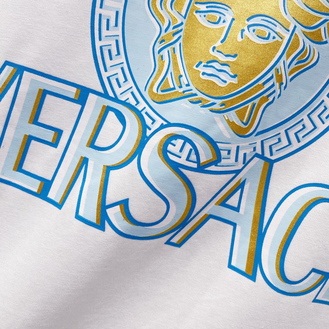 ヴェルサーチ「Versace」クルーネックTシャツ サーキュラーメドゥーサロゴプリント