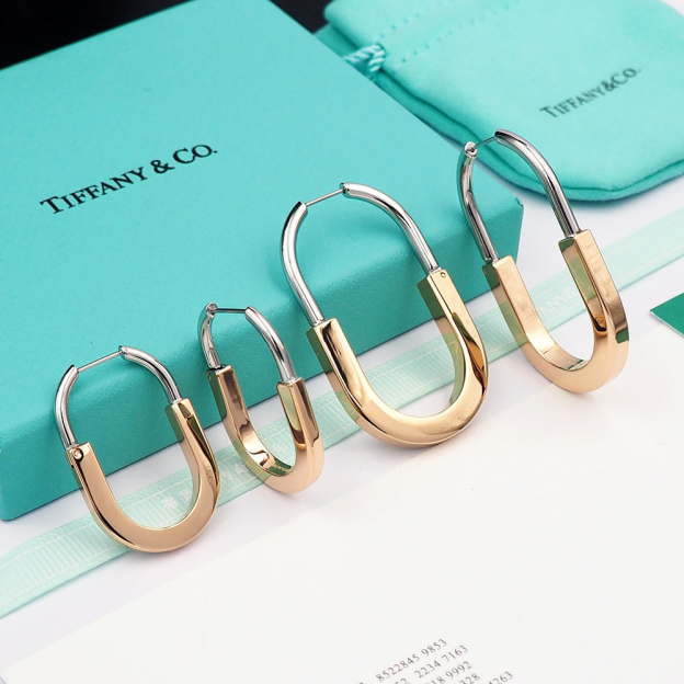 ティファニー「Tiffany & Co.」Lock シリーズ ハングロックデザインイヤリング