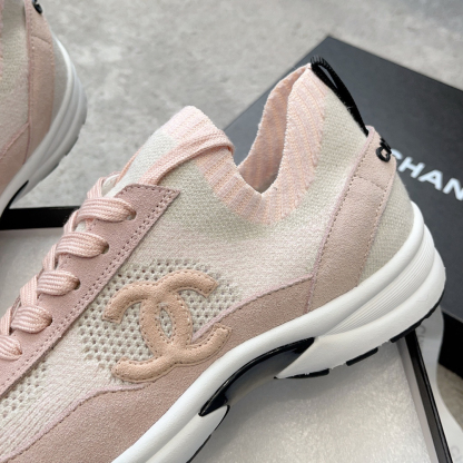 シャネル「Chanel」23B メッシュスニーカー レザートリム