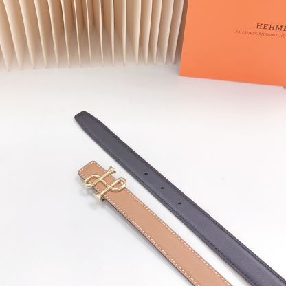 エルメス「Hermès」Jumbo Belt Buckle & ダブルフェイスレザーベルト100cm