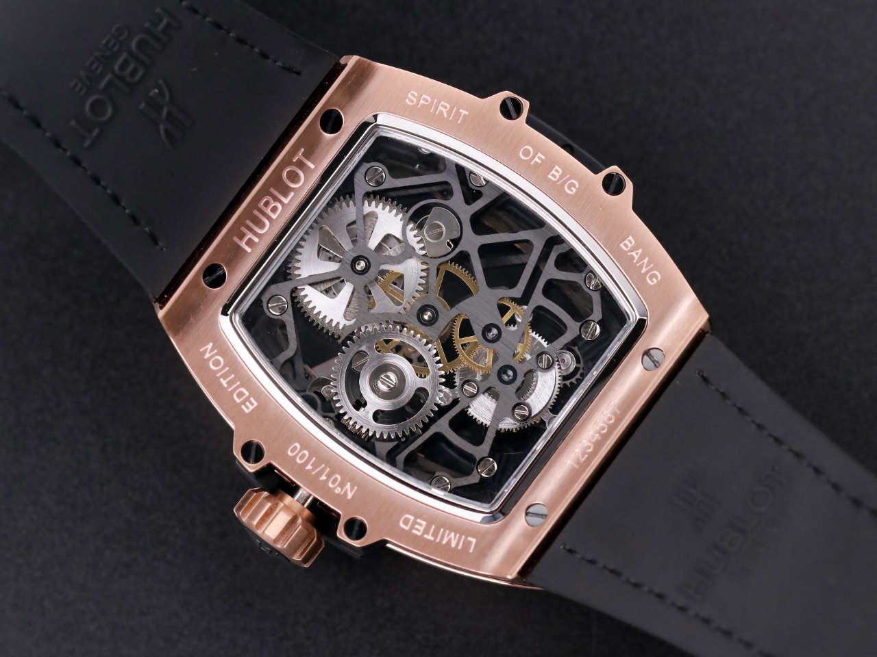 ユーボット「Hublot」MASTERPIECEシリーズ906モデルの真陀フライホイール腕時計45mm
